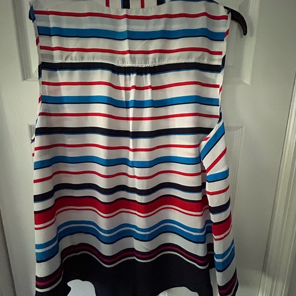 Charter Club White and Red Sleeveless Boxy Blouse - Picture 3 of 3